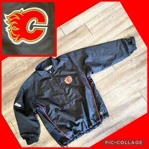 Calgary Flames Embroidered NHL Hockey Reebok Center Ice Collection Quarter Zip